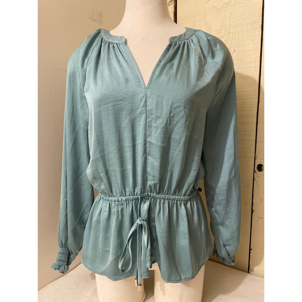 Ann Taylor Women's Size Small  Long‎ Sleeve Blouse Green